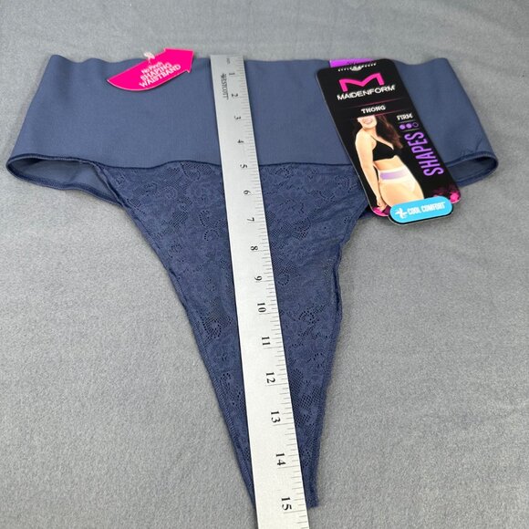 Maidenform Womens Size 2XL Shaper Thong Firm Control Lace Navy Blue New - Picture 9 of 10
